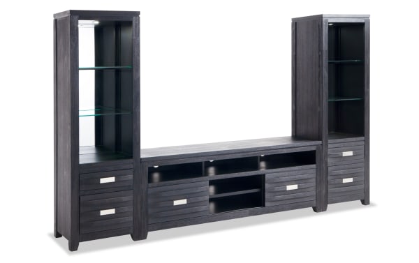 Elevations 104'' Black 3 Piece Entertainment Center