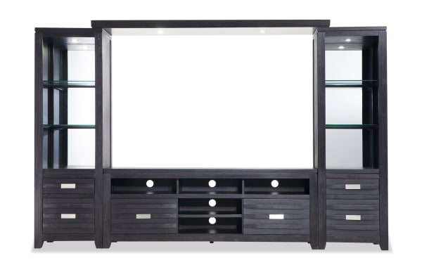 Elevations 104'' Black 4 Piece Entertainment Center