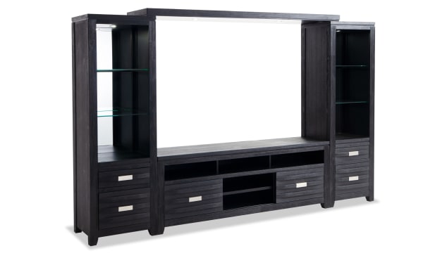 Elevations 104'' Black 4 Piece Entertainment Center