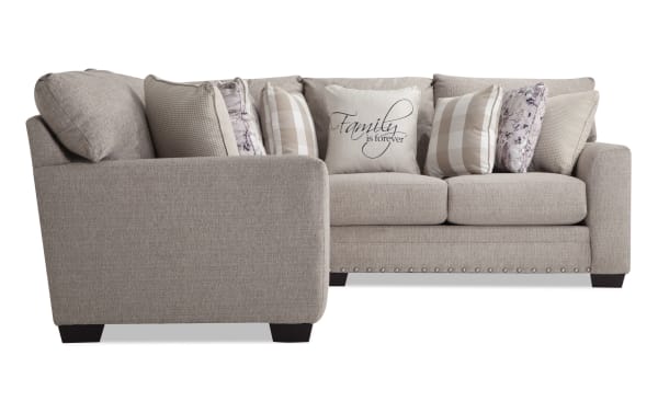 Cottage Chic Beige 98'' 3 Piece Sectional