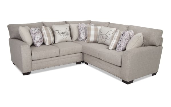 Cottage Chic Beige 98'' 3 Piece Sectional