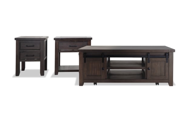 Montana Brown Storage Coffee with End & Chairside Table Set