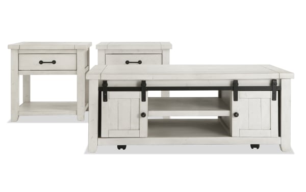 Montana White Storage Coffee & 2 End Table Set