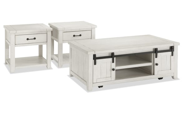 Montana White Storage Coffee & 2 End Table Set
