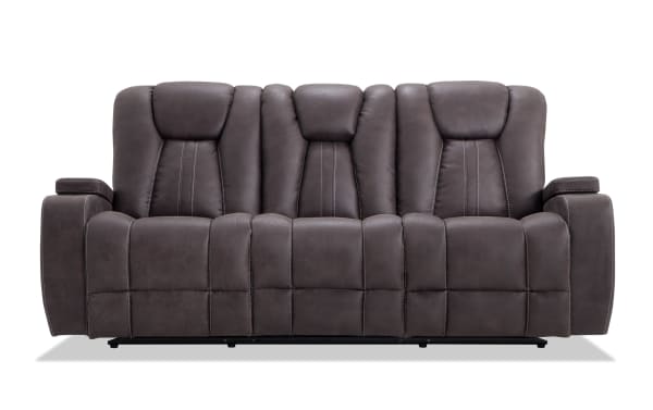 Viking Graphite 83'' Manual Reclining Sofa with USB Port