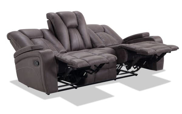Viking Graphite 83'' Manual Reclining Sofa with USB Port