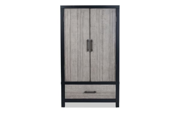 Fusion Black & Gray 2 Drawer Armoire