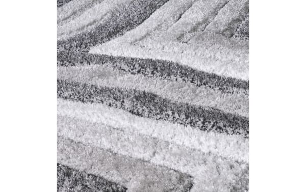 Contemporary Swirls 8' x 10' Gray Abstract Rug with geometric gray and white pattern, made of soft polyester fabric for modern home decor.