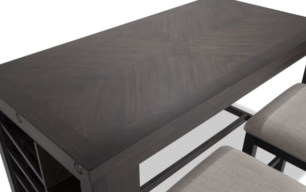 Sonoma 5 Piece Espresso Upholstered Counter Height Kitchen Island Set