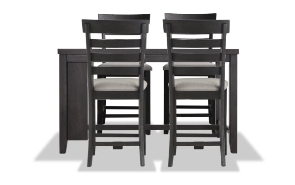 Sonoma 5 Piece Espresso Upholstered Counter Height Kitchen Island Set