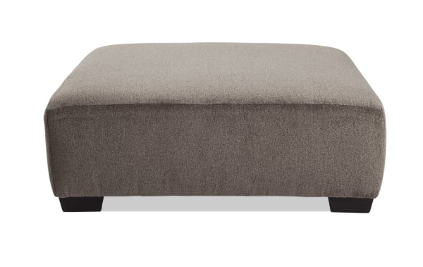 Gray Luxe 150'' 4 Piece Right Arm Facing Chaise Sectional ottoman in soft polyester fabric, transitional style, plush cushioned seating.
