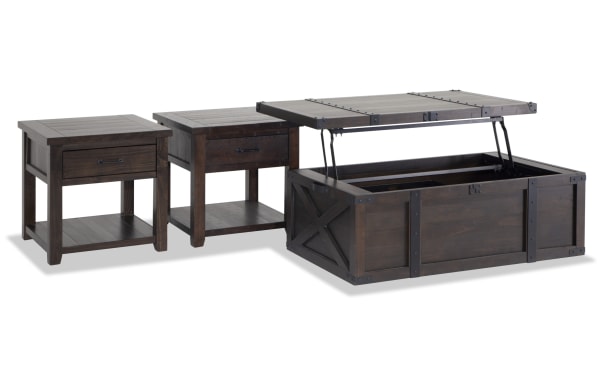 Montana Brown Storage Trunk Coffee & 2 End Table Set