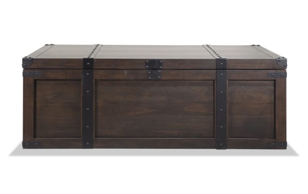 Montana Brown Storage Trunk Coffee & 2 Chairside Table Set
