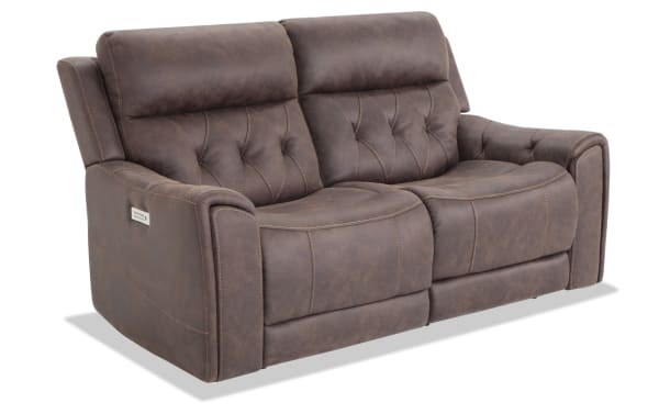 Canyon Walnut 70" Power Reclining Loveseat with Power Headrest