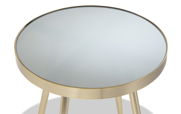 Amari Mirrored Round End Table