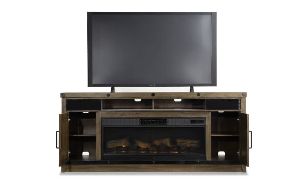 Sonoma 74.6'' Natural Fully Assembled Electric Fireplace and TV Stand