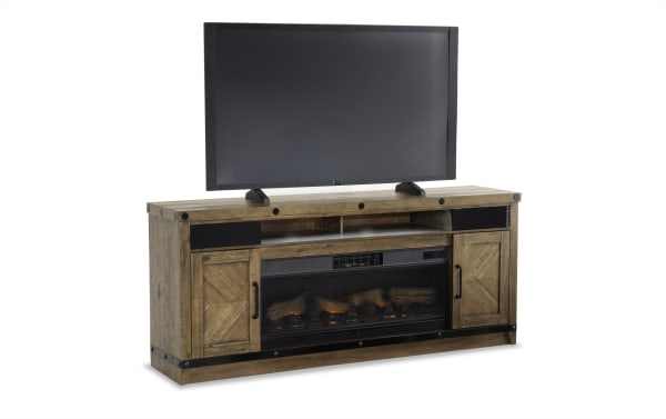 Sonoma 74.6'' Natural Fully Assembled Electric Fireplace and TV Stand