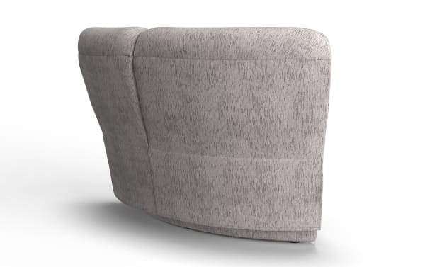 Light gray Everest Light Gray Wedge sofa back view with soft polyester fabric upholstery, transitional style, and memory foam cushioning.