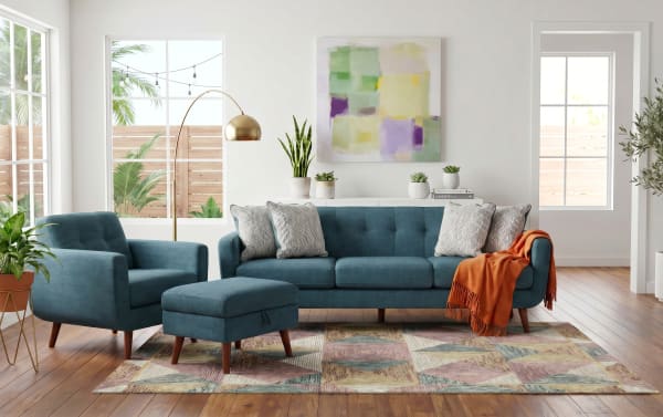 Bettie Sofa, Chair & Storage Ottoman