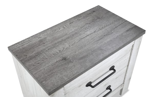 Savannah White & Gray 2 Drawer Nightstand