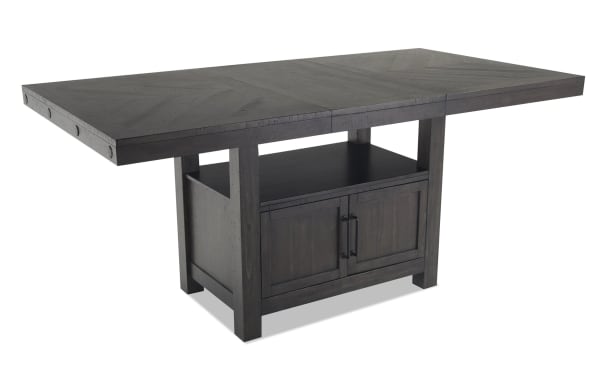Sonoma 8 Piece Espresso & Beige Upholstered Extendable Counter Height Dining Set with Storage Bench