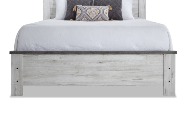 Savannah Queen White & Gray Panel Bed