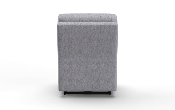 Renegade Gray Armless Power Recliner in gray polyester fabric, transitional style with sleek armless design and power recline feature.