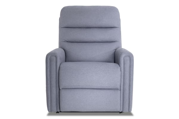 Nexus Gray Massaging Power Lift Recliner with USB port, transitional style, gray polyester fabric, plush cushions with memory foam, heat and massage functions.