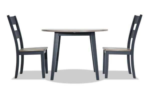 Blake 3 Piece Graphite & Gray Round Extendable Dining Set