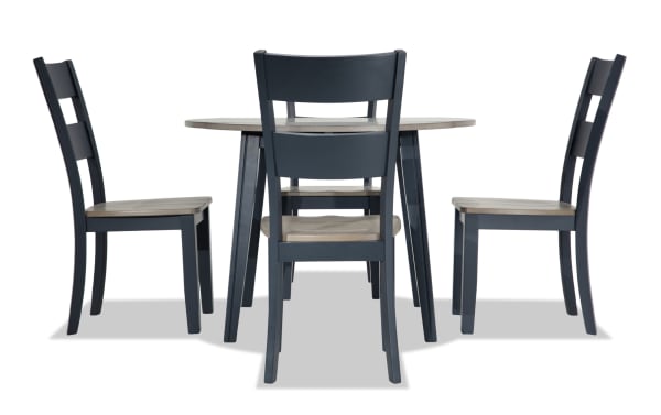 Blake 5 Piece Graphite & Gray Round Extendable Dining Set