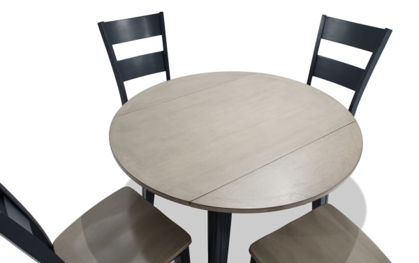 Blake 5 Piece Graphite & Gray Round Extendable Dining Set
