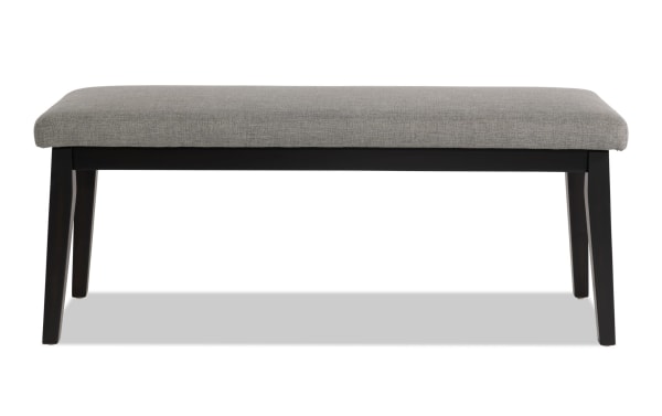 Elm Espresso & Light Gray Upholstered Dining Bench with foam-filled polyester fabric seat, engineered wood legs, transitional style, from Elm Dining collection