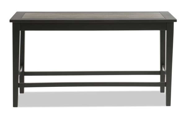 Fusion Black & Gray Counter Bench from Fusion Dining collection, featuring acacia veneer top, solid wood frame, and transitional two-tone black and gray finish.
