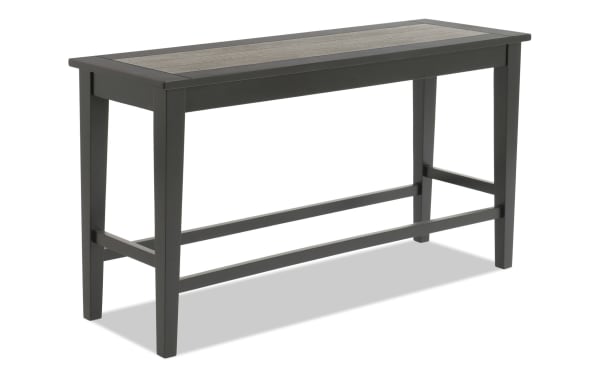 Fusion Black & Gray Counter Bench from Fusion Dining collection, transitional style with acacia veneer top, black wood frame, sturdy construction.