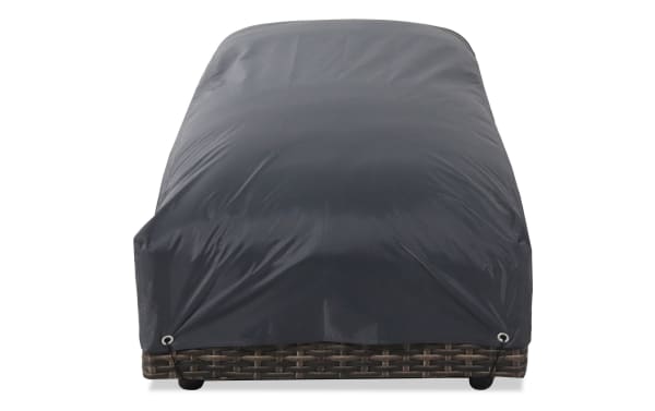 Gray Dream Gray Outdoor Chaise Cover from Dream Outdoor collection, made of breathable, UV-resistant polyester fabric with mesh sides for patio chaise protection.