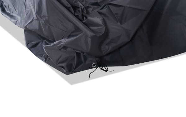 Gray Dream Outdoor Chaise Cover made of durable, weather-resistant polyester fabric with breathable mesh sides and adjustable drawstring closure.