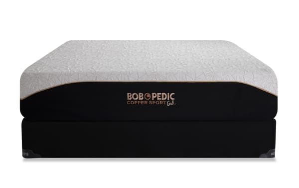 Copper Sport Gel 11.5'' Twin XL Firm Standard Mattress Set by Bob-O-Pedic with white quilted top, black sides, and copper thread accents from the Copper Sport collection.