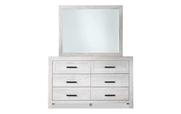 Calvin 4 Piece Twin White Panel Bedroom Set with transitional style, MDF and engineered wood grain, featuring a clean silhouette and plank-like texture.