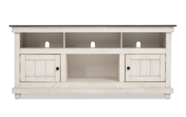 Kona II 60'' White & Gray Fully Assembled Storage TV Stand