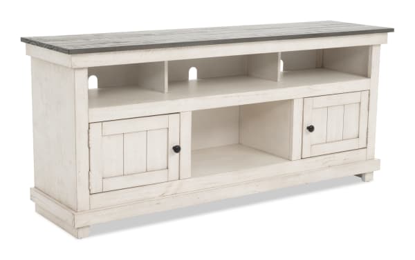 Kona II 60'' White & Gray Fully Assembled Storage TV Stand