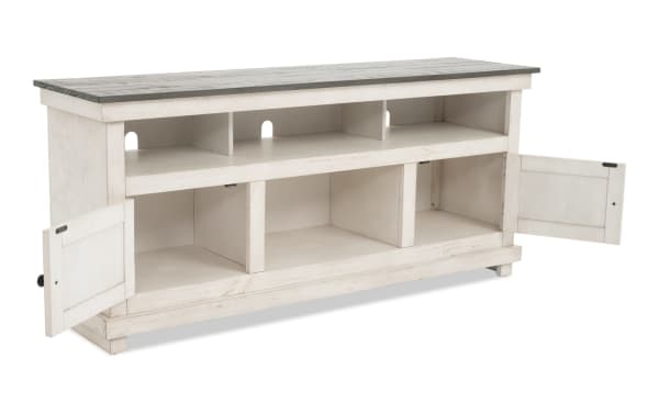 Kona II 60'' White & Gray Fully Assembled Storage TV Stand