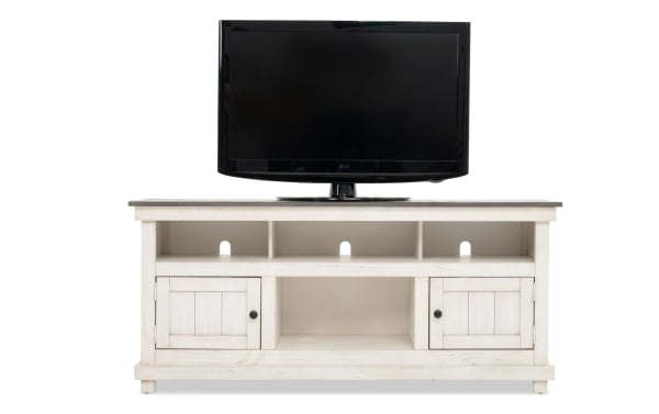 Kona II 60'' White & Gray Fully Assembled Storage TV Stand