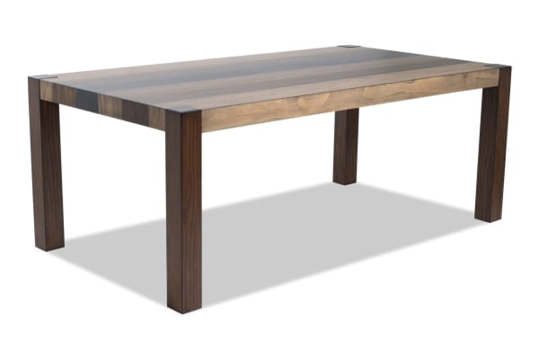 Canyon Brown Dining Table from Canyon Dining collection, rustic MDF wood with multi-tone brown finish and sturdy square legs for rugged style.