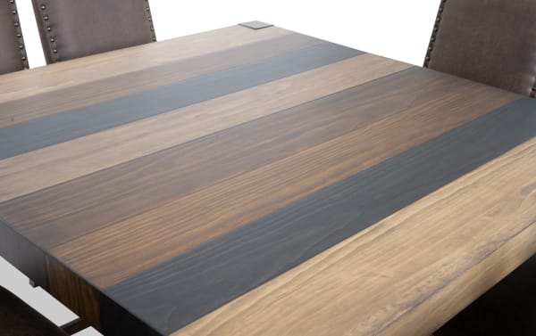 Canyon 7 Piece Brown Faux Leather Upholstered Counter Height Square Dining Set