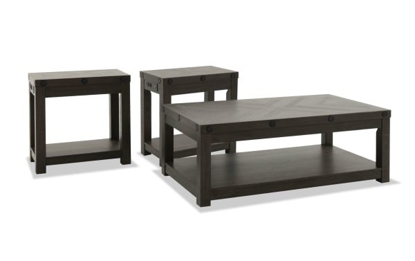 Sonoma Espresso Lift-Top Storage Coffee & 2 Chairside Table Set