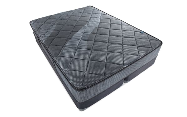 Synergy 10'' King Firm Split Standard Mattress Set in dark gray with quilted top, gel memory foam, and individually wrapped coil support.