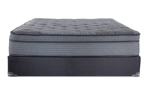 Synergy 11'' Full Plush Standard Mattress Set with gray quilted top, lumbar gel memory foam, and individually wrapped coil support from Bob-O-Pedic.