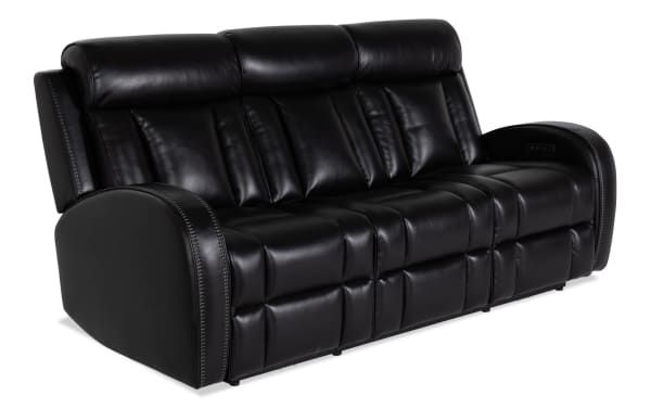 Tuxedo Black 84'' Power Reclining Sofa with Power Headrest