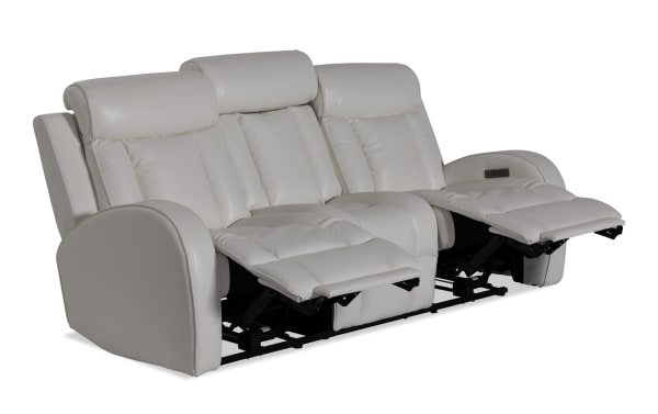 Tuxedo White 84'' Power Reclining Sofa with Power Headrest