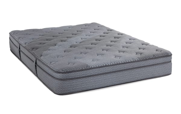 Power Bob Elite Base with Synergy 11'' Twin Plush Mattress in gray with quilted top, gel memory foam, and individually wrapped coil support for comfort and airflow.